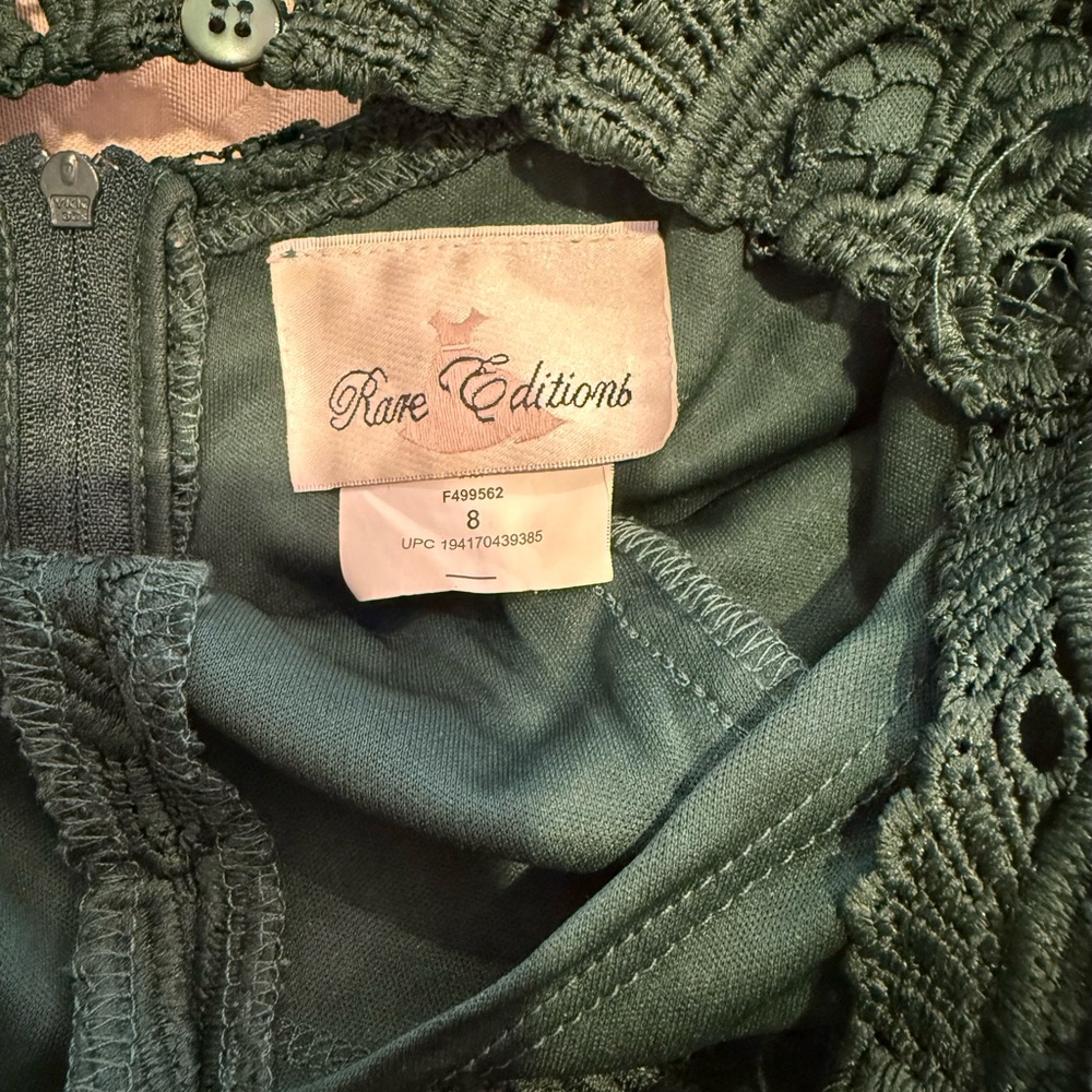 Rare editions girls size 10 green dress